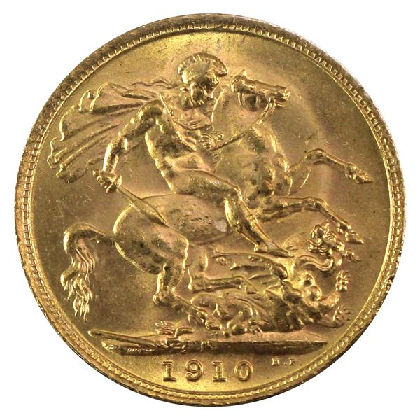 1910 Great Britain Sovereign MS-60.
