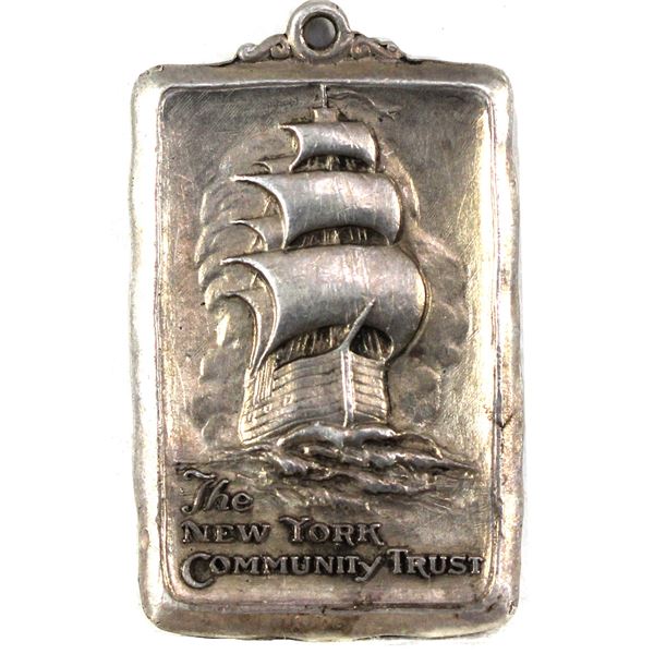 Vintage! The New York Community Trust - Department of Parks Sterling Medal, Engraved "Swimming '45".