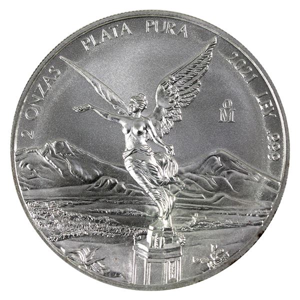 2021 Mexico 2oz .999 Fine Silver Libertad. (Tax Exempt)
