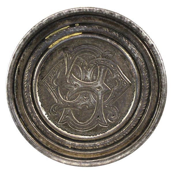Unique Love Token with Pin on a USA Morgan Silver Dollar which Appears to be "EB" Engraved.