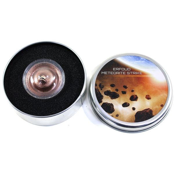 2018 Cook Islands - Erfoud Meteorite Strike 1/2oz Fine Silver Copper Plated Coin. (Tax Exempt)