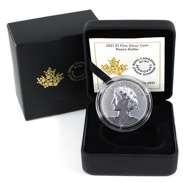 2021 Canada $1 Peace Dollar Fine Silver Coin. Mintage of only 5000! (Tax Exempt)