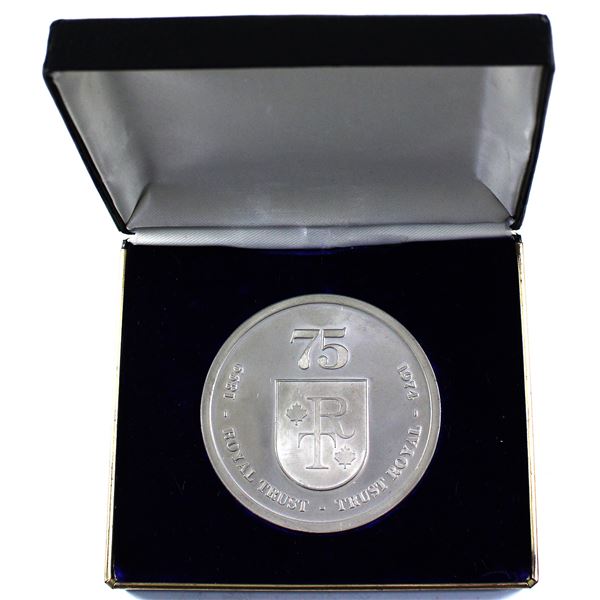 1899-1974 The Royal Trust Company 75th Anniversary Commemorative Medal in Issue Case.
