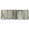 Image 1 : 5x Vintage 1981 Engelhard 1oz Fine Silver Bars with Blank Reverse  'No Border' (TAX Exempt). Serial 