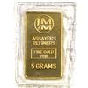 Image 1 : Ultra Rare! Johnson Matthey & Mallory 5 Gram .9999 Gold bar with vintage JM&M Circular Logo Design.(
