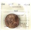 Image 1 : 1-cent 1917 ICCS Certified MS64 Red. Bright flashy coin in embossed 2 letter holder!