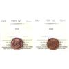 Image 1 : 1-cent 1935 & 1936 ICCS Certified MS64 Red. 2pcs.