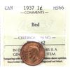 Image 1 : 1-cent 1937 ICCS Certified MS66 Red. Pristine Coin with Exceptional Eye Appeal
