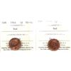 Image 1 : 1-cent 1944 & 1945 ICCS Certified MS64 Red. 2pcs.
