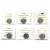 Image 2 : 5-cent 1990, 1992, 1993, 1996 Near 6, 1998, & 1999 ICCS Certified MS66. 6pcs