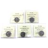 Image 2 : 5-Cent 2010, 2011, 2012, 2014, & 2015 ICCS Certified MS67. 5pcs