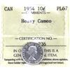 Image 1 : 10-cent 1954 ICCS Certified PL67 Heavy Cameo. Near-Flawless and Rare in this Higher Grade