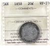 Image 1 : 20-cent 1858 ICCS Certified VF30