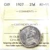 Image 1 : 25-cent 1927 ICCS Certified AU55 *KEY DATE* An almost full mint state coin with full mint luster thr