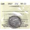 Image 1 : 25-cent 1927 ICCS Certified VF30. *Key Date*