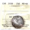 Image 1 : 25-cent 1938 ICCS Certified MS64. Immense Eye Appeal with Warm Caramel Fields