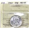 Image 1 : 25-cent 1942 ICCS Certified MS65