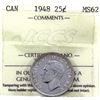 Image 1 : 25-cent 1948 ICCS Certified MS62
