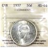 Image 1 : 50-cent 1937 ICCS Certified MS64