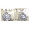 Image 1 : 50-cent 1947 Curved Right 7 & 1947 Straight 7 ICCS Certified MS62. 2pcs.