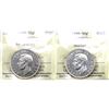 Image 1 : 50-cent 1950 Design MS63 & 1950 No Design MS60 ICCS Certified. 2pcs.
