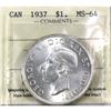 Image 1 : Silver $1 1937 ICCS Certified MS64