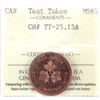 Image 1 : TT-25.15A (1983) Test Token ICCS Certified MS65