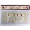 Image 2 : 380-10-08-16 1858 $5 International Bank of Canada BCS AU58 Original.  'Small  Red Sheet Number' Fitc