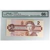 Image 1 : RADAR BC-55b 1986 $2 EGE6776776 PMG Gem UNC66 EPQ Thiessen-Crow 2-Digit RADAR