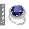 Image 1 : 12.18 ct Blue & White Sapphire & Diamond Ring 14kt Gold