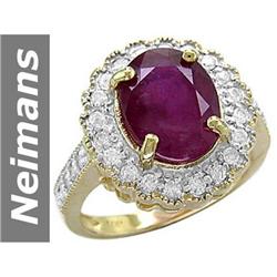6.59 ct Ruby & Diamond Ring 14kt Gold
