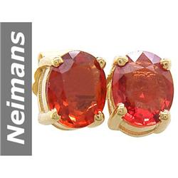 1.00 ct Orange Sapphire Earrings 14kt Gold