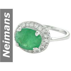 Incredible 2.78 ct Emerald & Diamond Ring 14kt Gold