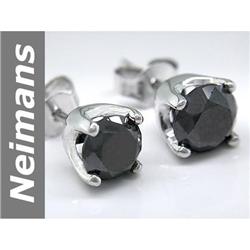 Hot 2.00 ct Black Diamond Earrings 14kt Gold
