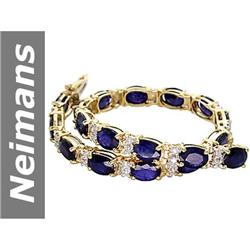 28.08 ct Sapphire & Diamond Bracelet 14kt Gold
