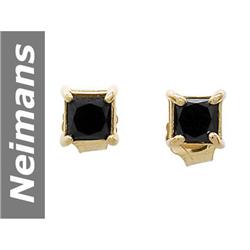 .80 ct Black Diamond Earrings 14kt Gold