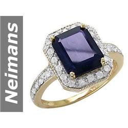 4.66 ct Sapphire & Diamond Ring 14kt Gold