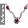Image 1 : 26.02 ct Ruby & Diamond Necklace 14kt Gold
