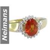 Image 1 : Hot 1.77 ct Orange Sapphire & Diamond Ring 14kt Gold
