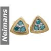 Image 1 : .09 ct Blue Diamond Earrings 14kt Gold