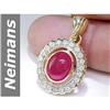 Image 1 : 3.66 ct Ruby & Diamond Pendant 14kt Gold