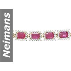 25.70 ct Ruby & Diamond Bracelet 14kt Gold