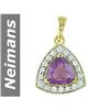 Image 1 : 4.14 ct Amethyst & White Sapphire Pendant 14kt Gold