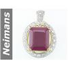 Image 1 : 6.33 ct Ruby & Diamond Pendant 14kt Gold
