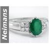 Image 1 : Classy 1.30 ct Emerald & Diamond Ring 14kt Gold