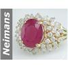 Image 1 : Wow 7.43 ct  Rare Ruby & Diamond Ring 14kt Gold