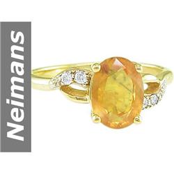 2.50 ct Yellow Sapphire & Diamond Ring 14kt Gold