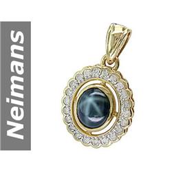 4.50 ct Star Sapphire & Diamond Pendant 14kt Gold