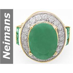 8.75 ct Emerald & Diamond Gents Ring 14kt Gold