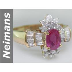 Fabulous 2.00 ct Ruby & Diamond Ring 14kt Gold